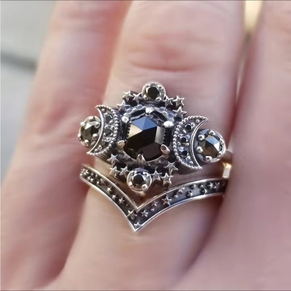 🖤Celestial Black Onyx 2 piece Ring🖤 - Picture 14 of 16